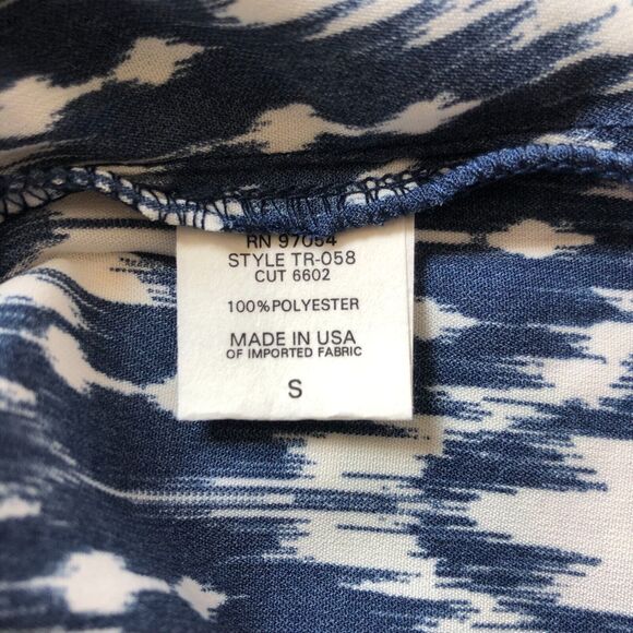 Three Eighty Two Womens Dress S Blue Long Sleeve Tie Neck Back Boho NWT - Picture 6 of 8